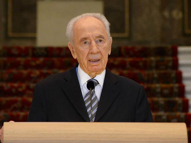 President Peres at the International Court of Justice in The Hague